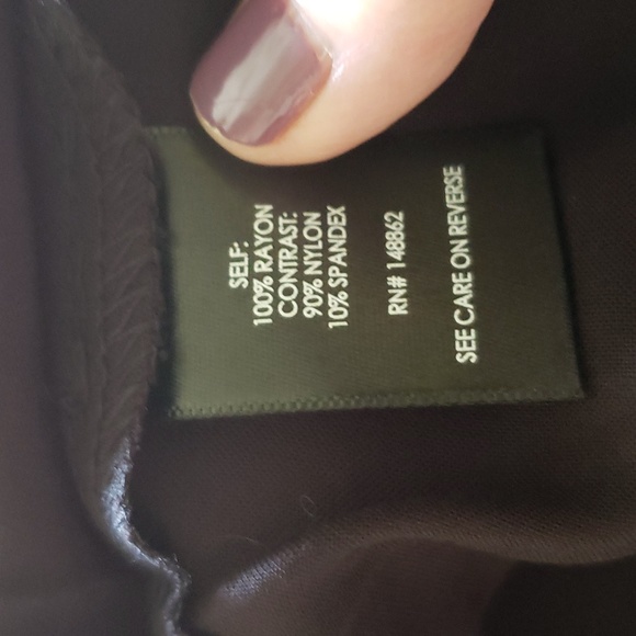 Torrid Black Belted Stretch Challis Lace Insert Midi Surplice Shirt Dress - Picture 7 of 9